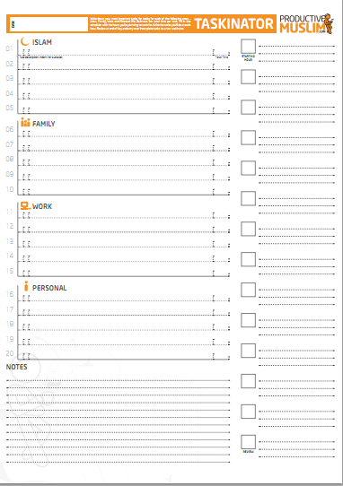 ProductiveMuslim Daily Taskinator