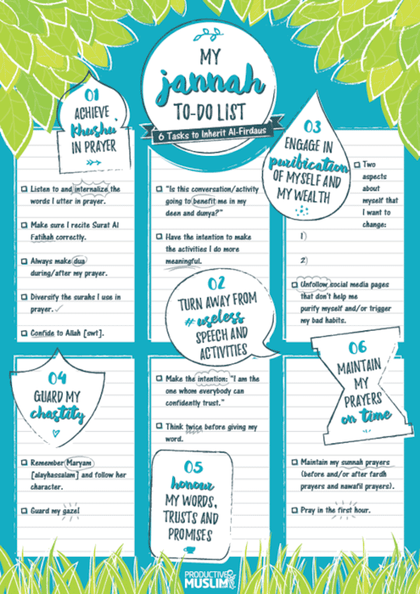  Your Jannah To-Do List: 6 Tasks to Inherit Al-Firdaus (The Highest Paradise) | ProductiveMuslim